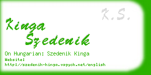kinga szedenik business card